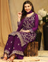 Designer Party Wear Blooming Georgette Salwar Suit Collection Purple Blooming Georgette Sharara Suit Back View